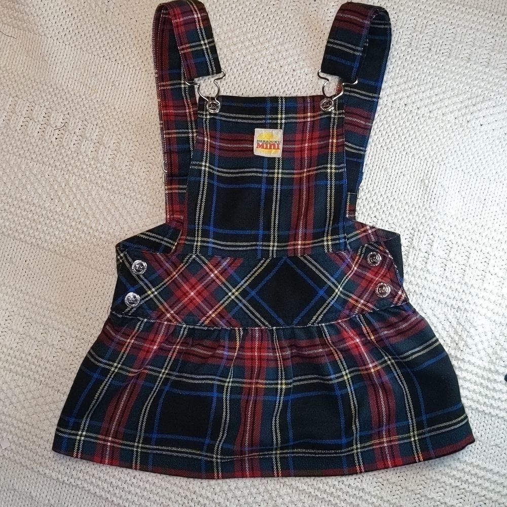 Harajuku girls vintage y2k plaid mini skirt overalls